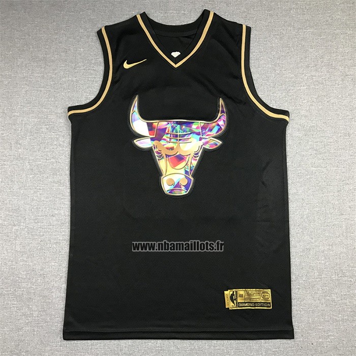 Maillot Golden Edition Chicago Bulls Michael Jordan NO 23 2021-22 Noir